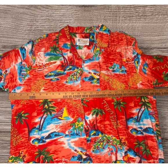 Vtg Tropical Fashions Hawaiian Shirt Treasure Island Resort Wear Beach Vacation - Picture 4 of 6